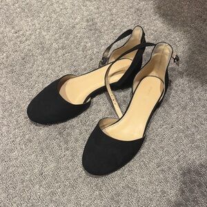 Classic Black Suede Women's Slingback Flats